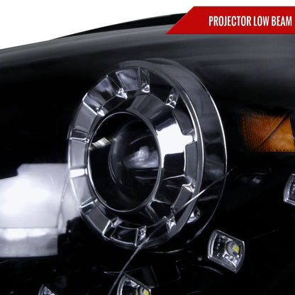 2011-2014 Hyundai Sonata Projector Headlights w/ SMD LED Light Strip (Glossy Black Housing/Smoked Lens)