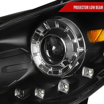 2011-2014 Hyundai Sonata Projector Headlights w/ SMD LED Light Strip (Matte Black Housing/Clear Lens)