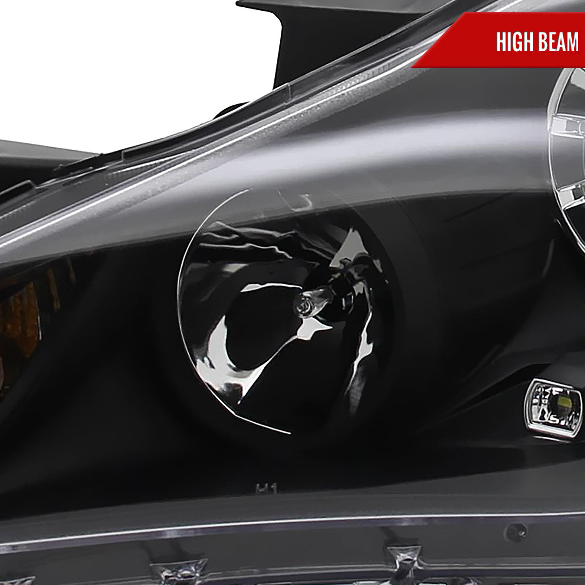 2011-2014 Hyundai Sonata Projector Headlights w/ SMD LED Light Strip (Matte Black Housing/Clear Lens)