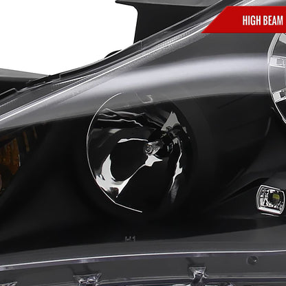 2011-2014 Hyundai Sonata Projector Headlights w/ SMD LED Light Strip (Matte Black Housing/Clear Lens)