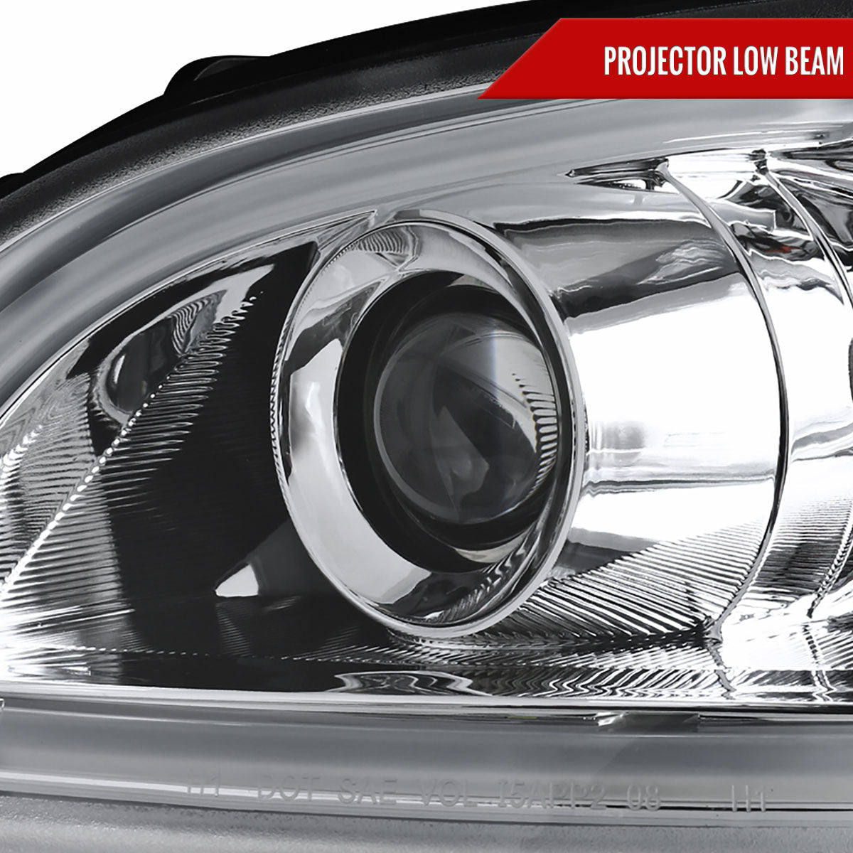 2010-2011 Kia Soul Projector Headlights w/ LED Light Bar & LED Turn Signal Lights (Chrome Housing/Clear Lens)