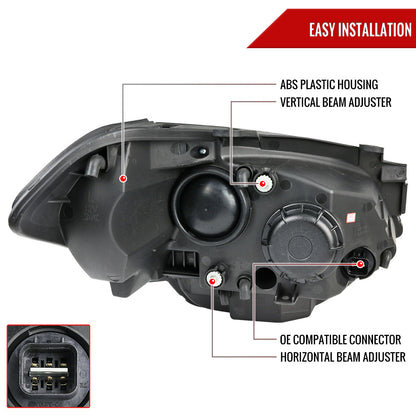 2010-2011 Kia Soul Projector Headlights w/ LED Light Bar & LED Turn Signal Lights (Chrome Housing/Clear Lens)