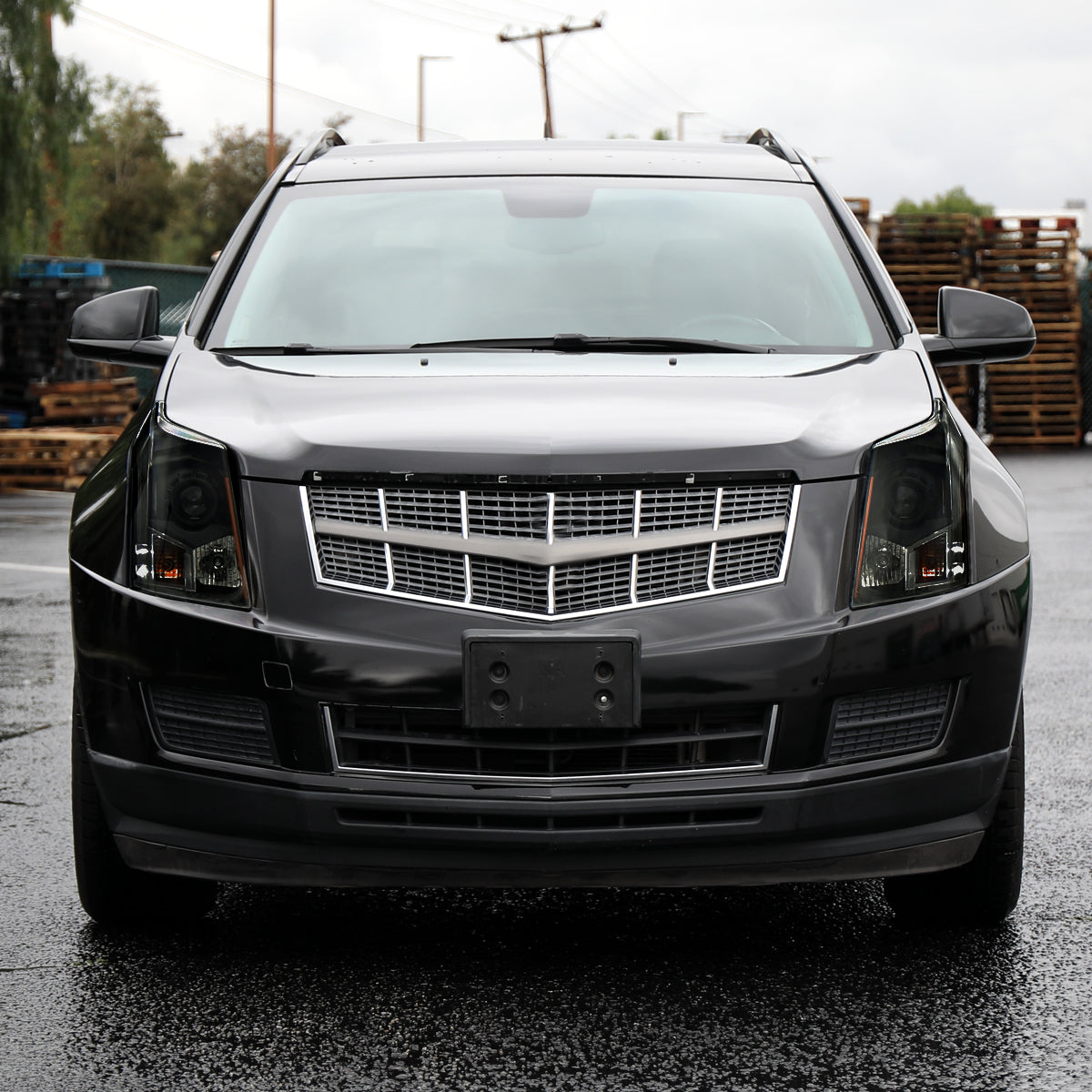 2010-2016 Cadillac SRX Projector Headlights (Matte Black Housing/Smoked Lens)