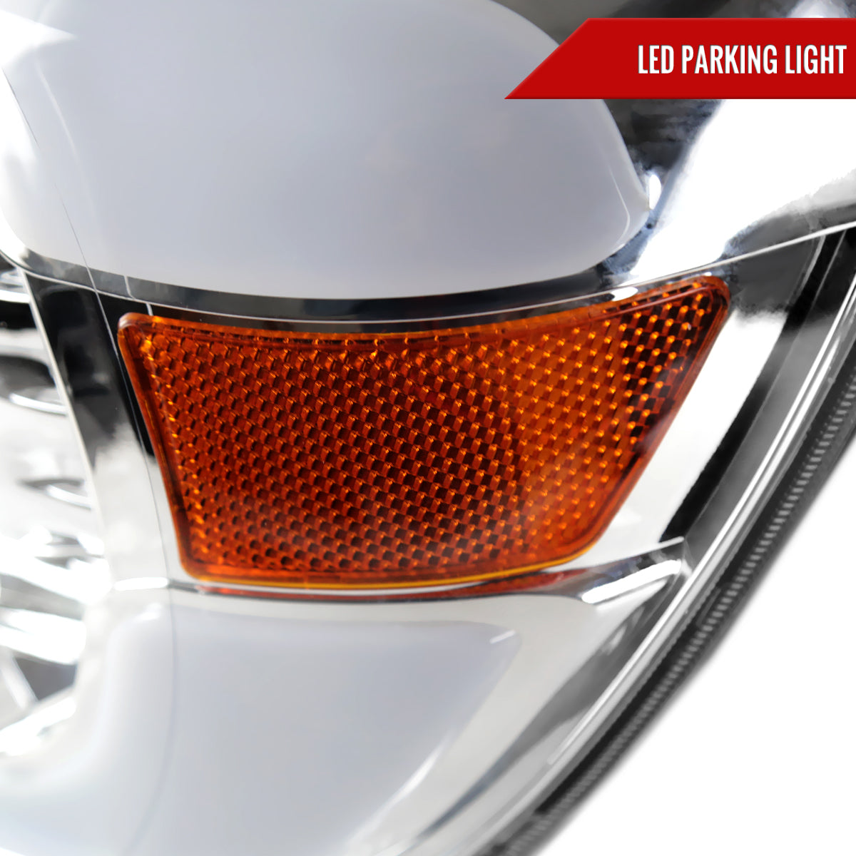 2005-2011 Toyota Tacoma LED Bar Projector Headlights (Chrome Housing/Clear Lens)