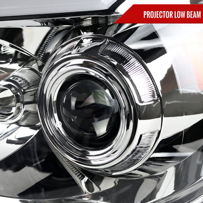 2005-2011 Toyota Tacoma LED Bar Projector Headlights w/ Sequential Turn Signal Lights (Chrome Housing/Clear Lens)