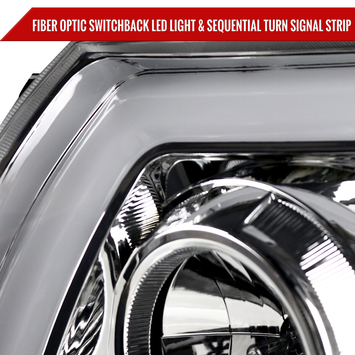 2005-2011 Toyota Tacoma LED Bar Projector Headlights w/ Sequential Turn Signal Lights (Chrome Housing/Clear Lens)