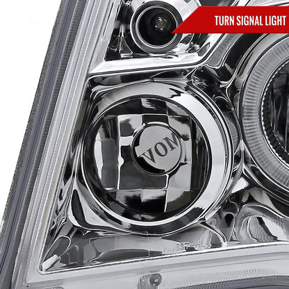 2005-2011 Toyota Tacoma Dual Halo Projector Headlights (Chrome Housing/Clear Lens)