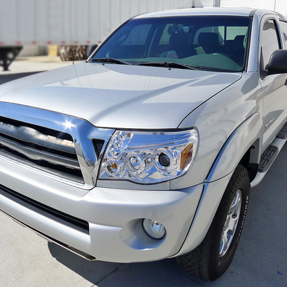 2005-2011 Toyota Tacoma Dual Halo Projector Headlights (Chrome Housing/Clear Lens)