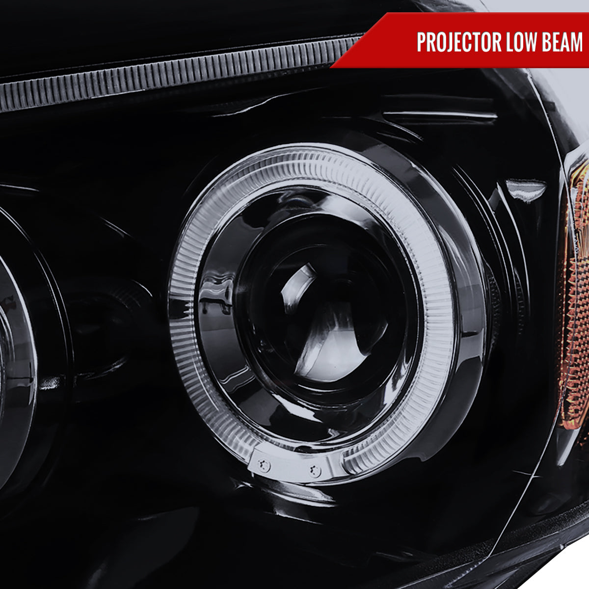 2005-2011 Toyota Tacoma Dual Halo Projector Headlights (Glossy Black Housing/Smoked Lens)