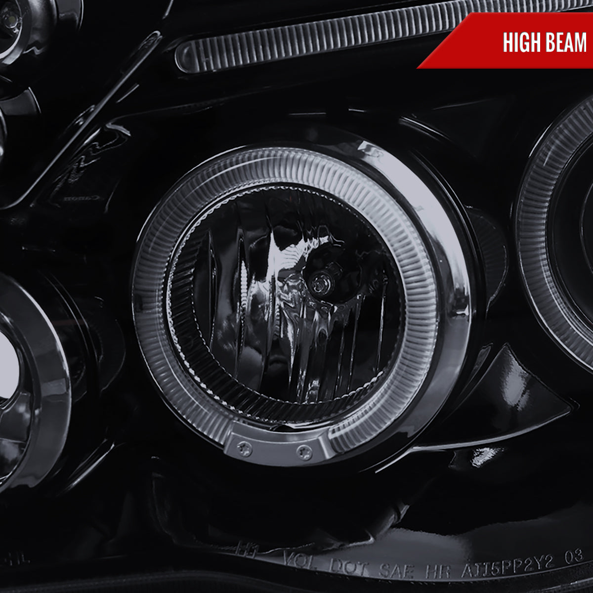 2005-2011 Toyota Tacoma Dual Halo Projector Headlights (Glossy Black Housing/Smoked Lens)
