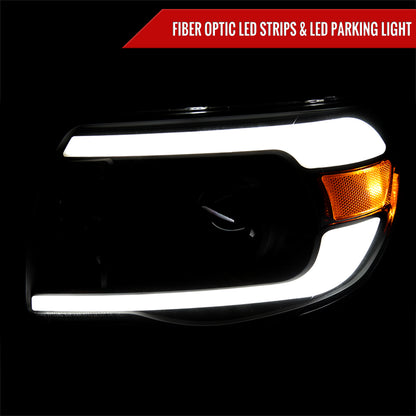 2005-2011 Toyota Tacoma LED Bar Projector Headlights (Matte Black Housing/Clear Lens)