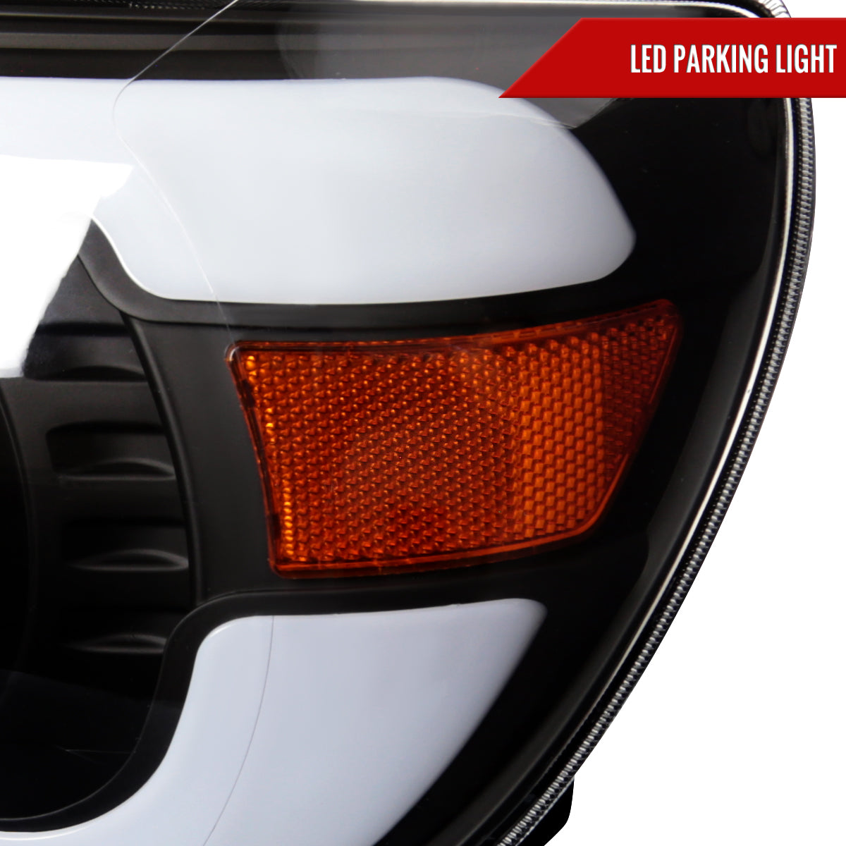 2005-2011 Toyota Tacoma LED Bar Projector Headlights (Matte Black Housing/Clear Lens)
