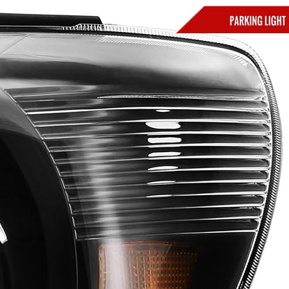 2005-2011 Toyota Tacoma Retro Style Projector Headlights (Matte Black Housing/Clear Lens)