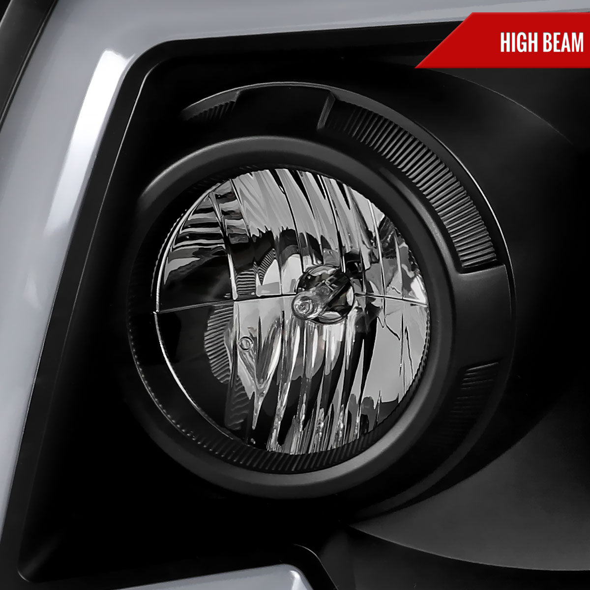2005-2011 Toyota Tacoma LED Bar Projector Headlights w/ Sequential Turn Signal Lights (Matte Black Housing/Clear Lens)