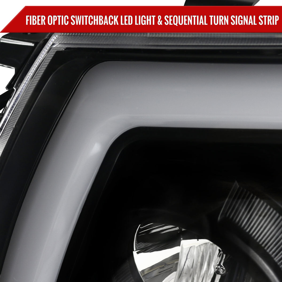 2005-2011 Toyota Tacoma LED Bar Projector Headlights w/ Sequential Turn Signal Lights (Matte Black Housing/Clear Lens)