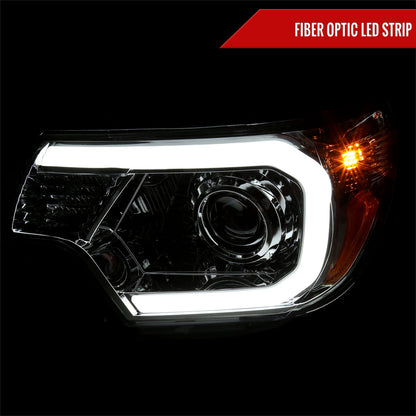 2012-2015 Toyota Tacoma LED C-Bar Projector Headlights w/ LED Parking Light (Chrome Housing/Clear Lens)