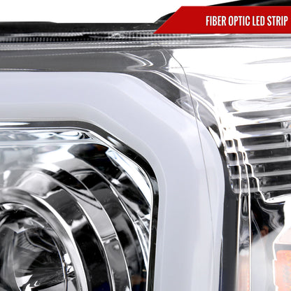2012-2015 Toyota Tacoma LED C-Bar Projector Headlights w/ LED Parking Light (Chrome Housing/Clear Lens)