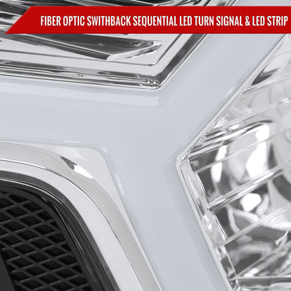 2012-2015 Toyota Tacoma Switchback Sequential LED Bar Projector Headlights (Chrome Housing/Clear Lens)