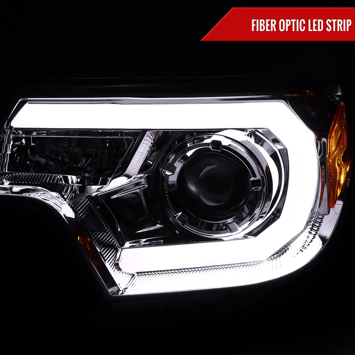 2012-2015 Toyota Tacoma LED C-Bar Projector Headlights (Chrome Housing/Clear Lens)