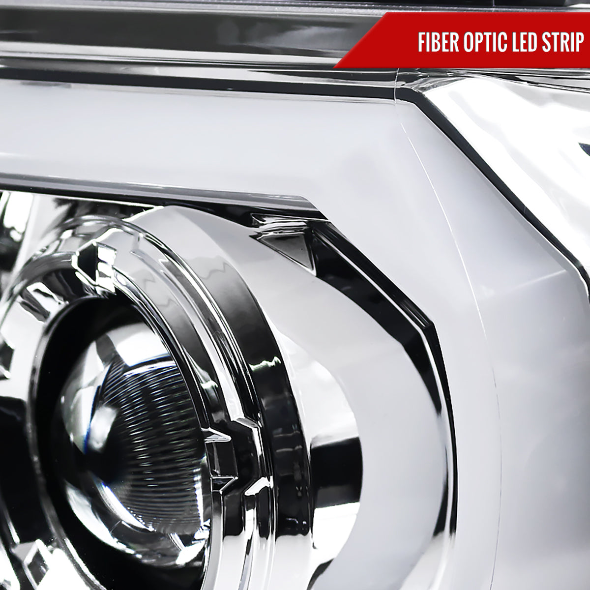 2012-2015 Toyota Tacoma LED C-Bar Projector Headlights (Chrome Housing/Clear Lens)