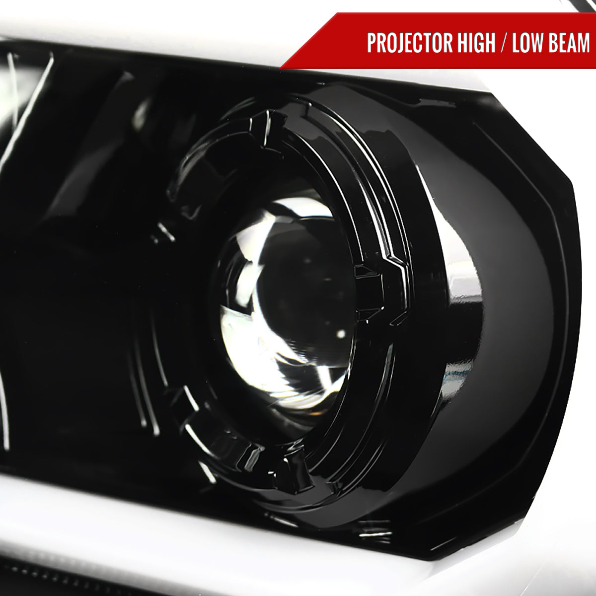 2012-2015 Toyota Tacoma LED C-Bar Projector Headlights (Jet Black Housing/Clear Lens)