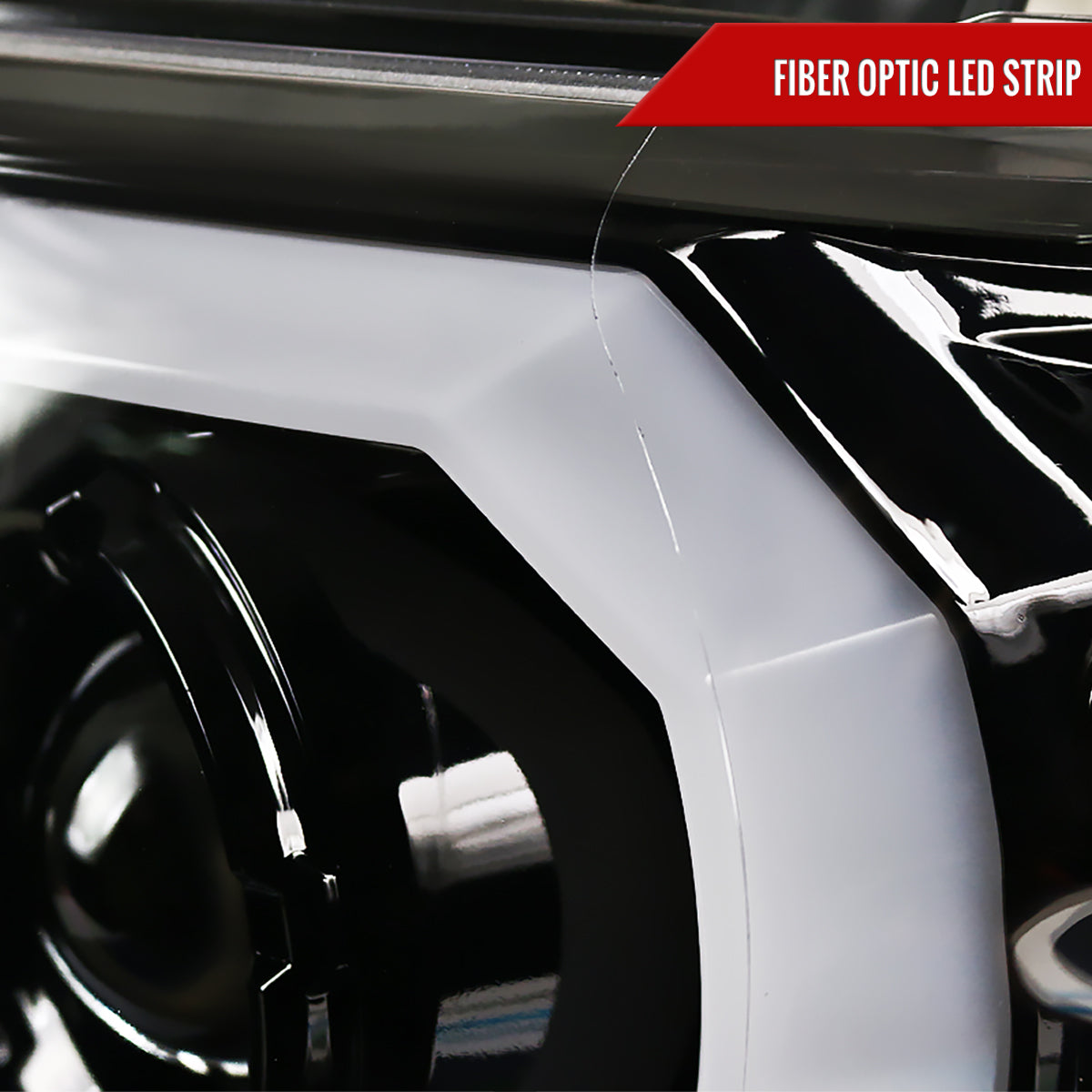 2012-2015 Toyota Tacoma LED C-Bar Projector Headlights (Jet Black Housing/Clear Lens)
