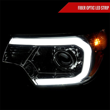 2012-2015 Toyota Tacoma LED C-Bar Projector Headlights w/ LED Parking Light (Chrome Housing/Smoked Lens)