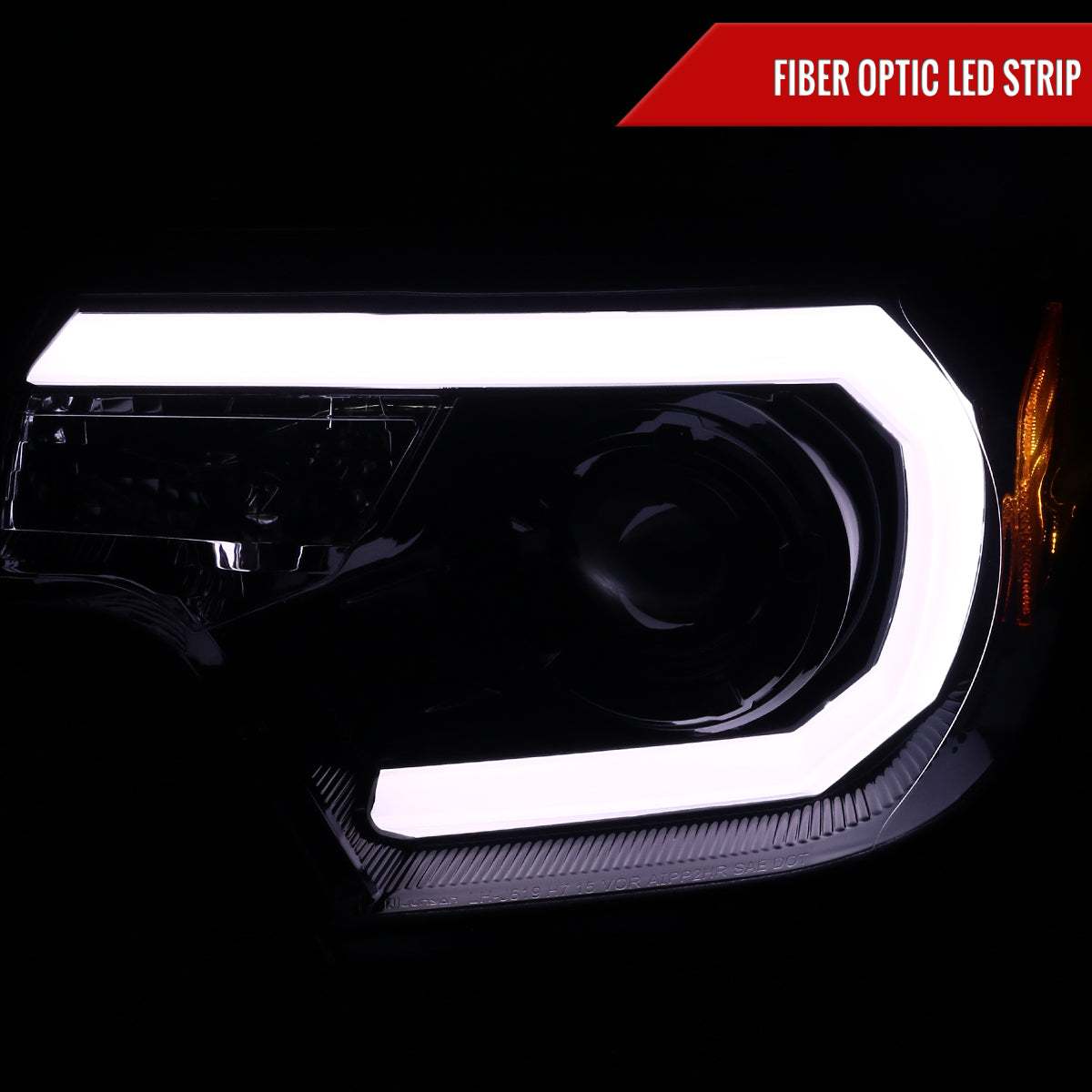2012-2015 Toyota Tacoma LED C-Bar Projector Headlights (Glossy Black Housing/Smoked Lens)