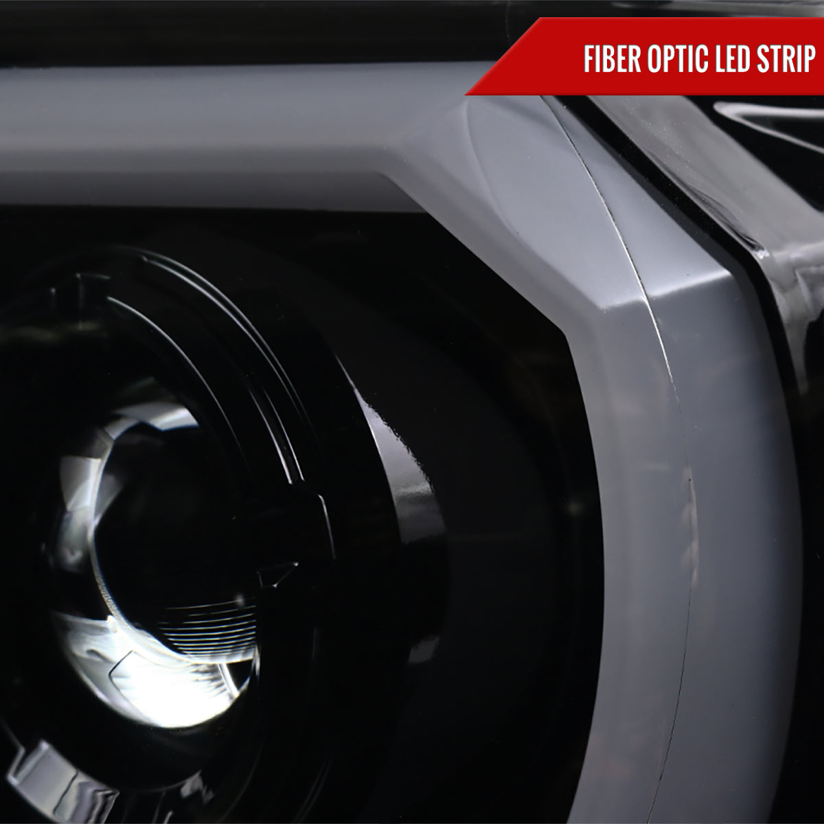 2012-2015 Toyota Tacoma LED C-Bar Projector Headlights (Glossy Black Housing/Smoked Lens)