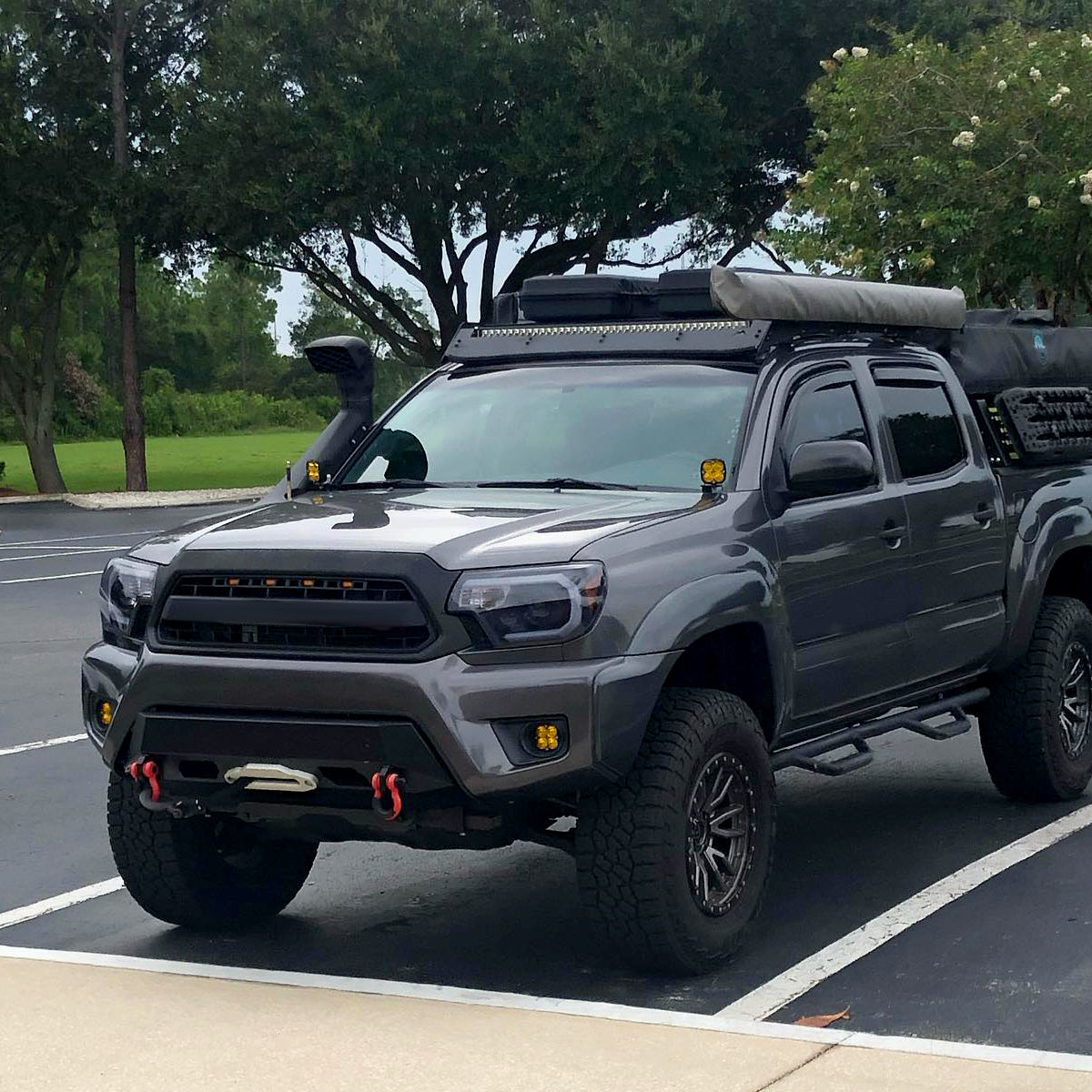 2012-2015 Toyota Tacoma LED C-Bar Projector Headlights (Glossy Black Housing/Smoked Lens)