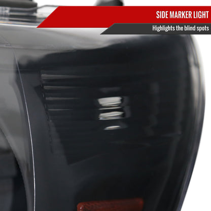 2012-2015 Toyota Tacoma Retro Style Projector Headlights (Matte Black Housing/Clear Lens)