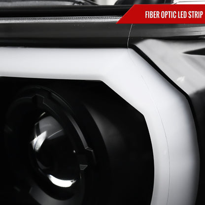 2012-2015 Toyota Tacoma LED C-Bar Projector Headlights (Matte Black Housing/Clear Lens)