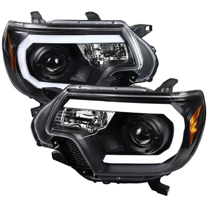 2012-2015 Toyota Tacoma LED C-Bar Projector Headlights (Matte Black Housing/Clear Lens)