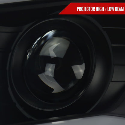 2012-2015 Toyota Tacoma Switchback Sequential LED Bar Projector Headlights (Matte Black Housing/Smoked Lens)