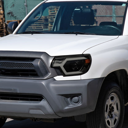 2012-2015 Toyota Tacoma Switchback Sequential LED Bar Projector Headlights (Matte Black Housing/Smoked Lens)