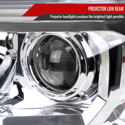 2016-2023 Toyota Tacoma Projector Headlights w/ Amber Reflectors (Chrome Housing/Clear Lens)