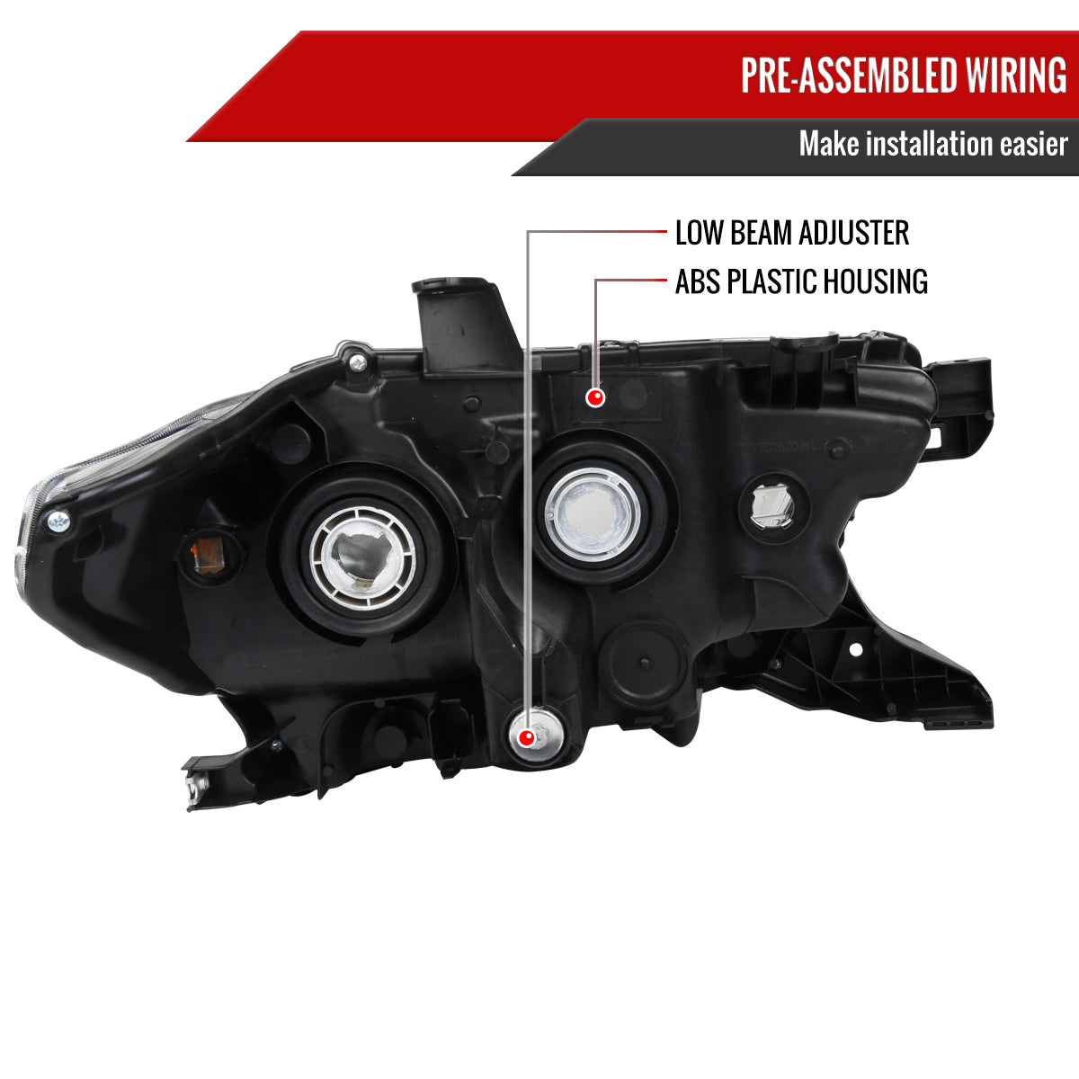 2016-2023 Toyota Tacoma Projector Headlights w/ Amber Reflectors (Chrome Housing/Clear Lens)