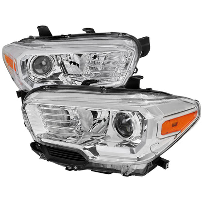 2016-2023 Toyota Tacoma Projector Headlights w/ Amber Reflectors (Chrome Housing/Clear Lens)