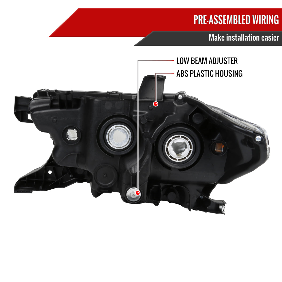2016-2023 Toyota Tacoma Chrome Housing Clear Lens Projector Headlight - Passenger Side Only