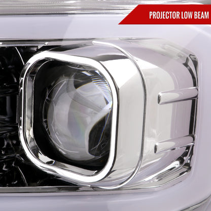 2016-2023 Toyota Tacoma Switchback LED C-Bar Projector Headlights (Chrome Housing/Clear Lens)