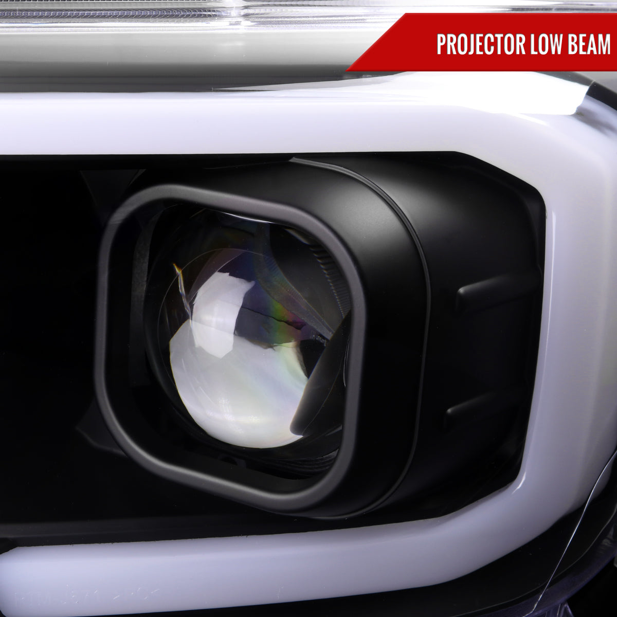 2016-2023 Toyota Tacoma Switchback LED C-Bar Projector Headlights (Matte Black Housing/Clear Lens)