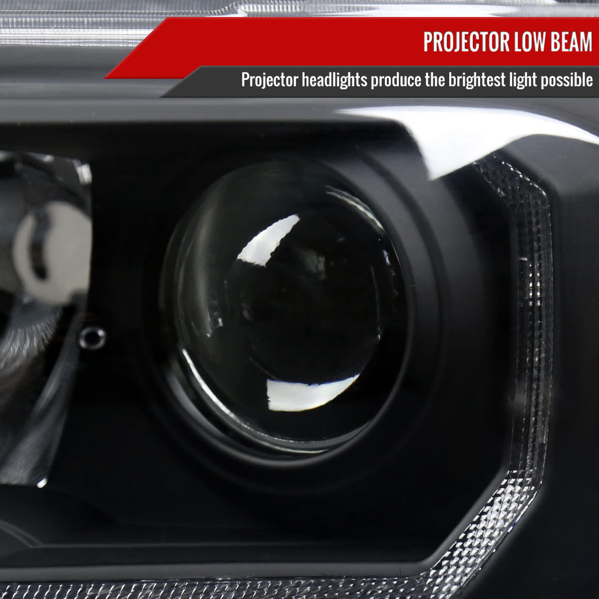 2016-2023 Toyota Tacoma LED Bar Projector Headlight (Matte Black Housing/Clear Lens)