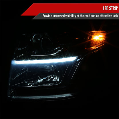 2015-2020 Chevrolet Tahoe Suburban/ 2016-2019 Suburban 3500HD Projector Headlights w/ LED Light Strip (Chrome Housing/Smoked Lens)