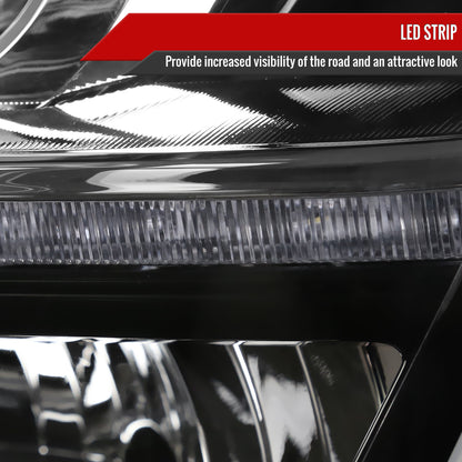 2015-2020 Chevrolet Tahoe/Suburban LED Strip Projector Headlights (Black Housing/Clear Lens)