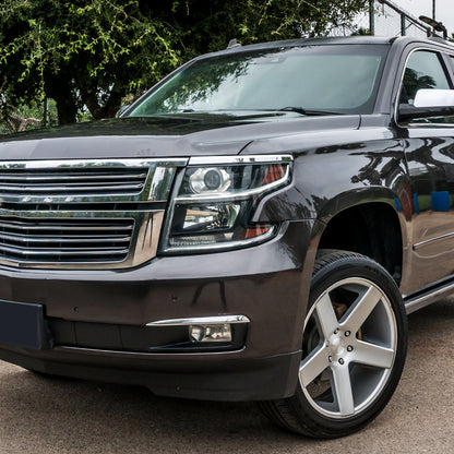 2015-2020 Chevrolet Tahoe/Suburban LED Strip Projector Headlights (Black Housing/Clear Lens)
