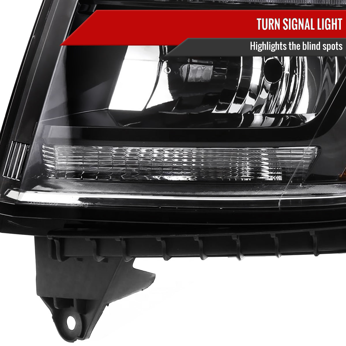 2015-2020 Chevrolet Tahoe Suburban/ 2016-2019 Suburban 3500HD LED Light Strip Projector Headlight - Driver Side Only (Matte Black Housing/Clear Lens)