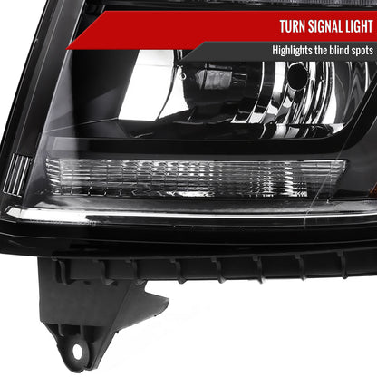 2015-2020 Chevrolet Tahoe Suburban/ 2016-2019 Suburban 3500HD LED Light Strip Projector Headlight - Driver Side Only (Matte Black Housing/Clear Lens)