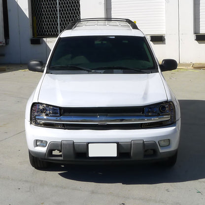 2002-2009 Chevrolet Trailblazer Projector Headlights w/ LED Light Strip (Chrome Housing/Smoked Lens)