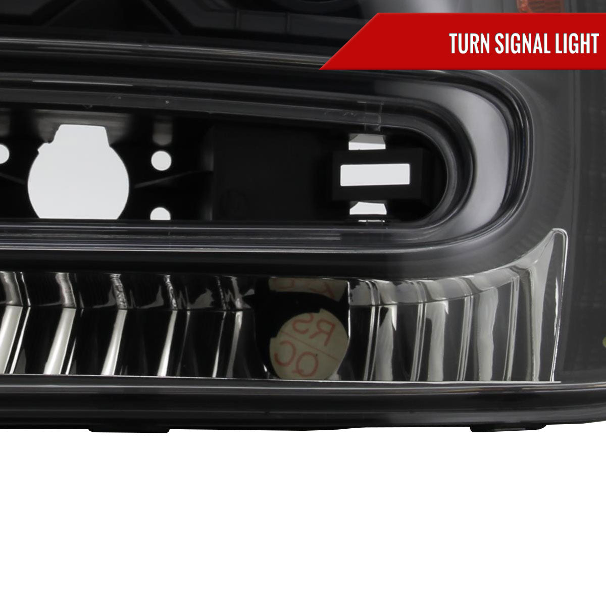 2002-2009 Chevrolet Trailblazer Projector Headlights w/ LED Light Strip (Matte Black Housing/Clear Lens)