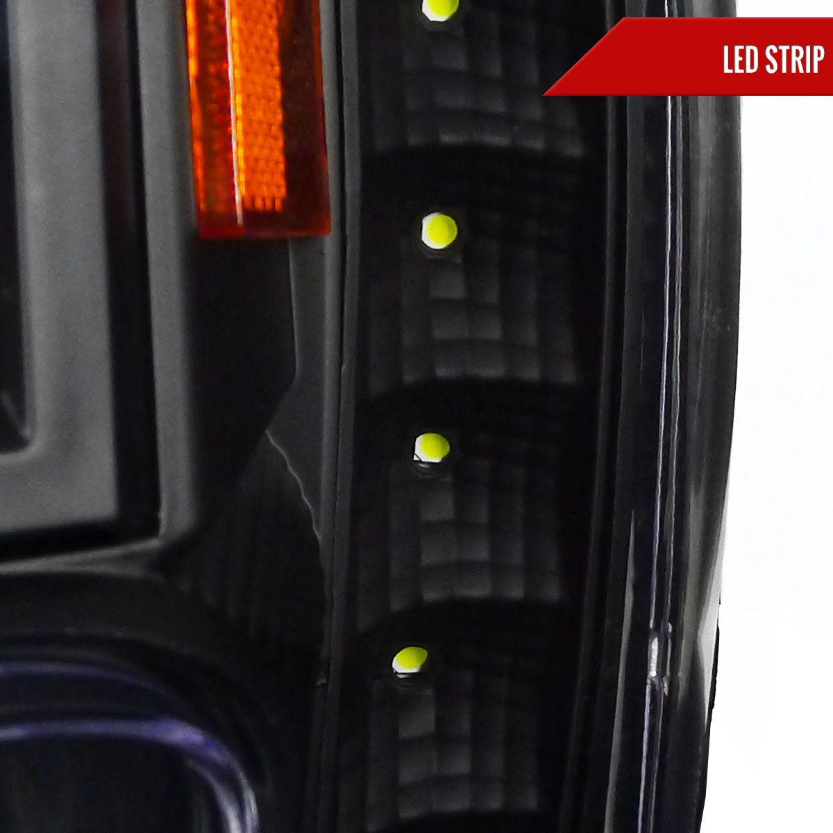 2002-2009 Chevrolet Trailblazer Projector Headlights w/ LED Light Strip (Matte Black Housing/Clear Lens)